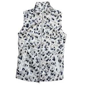 Zero Restriction Wanda Vest Silver Leopard Ikat Golf Full Zip Womens XS W1072L